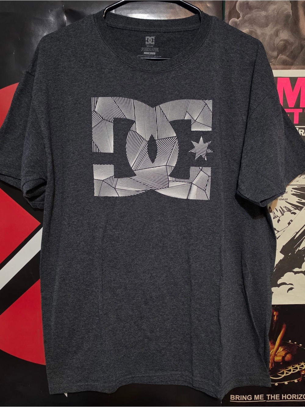 Y2k skate style Dc shoe co grey tshirt